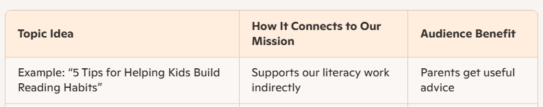 Brainstorm-Topics-Table