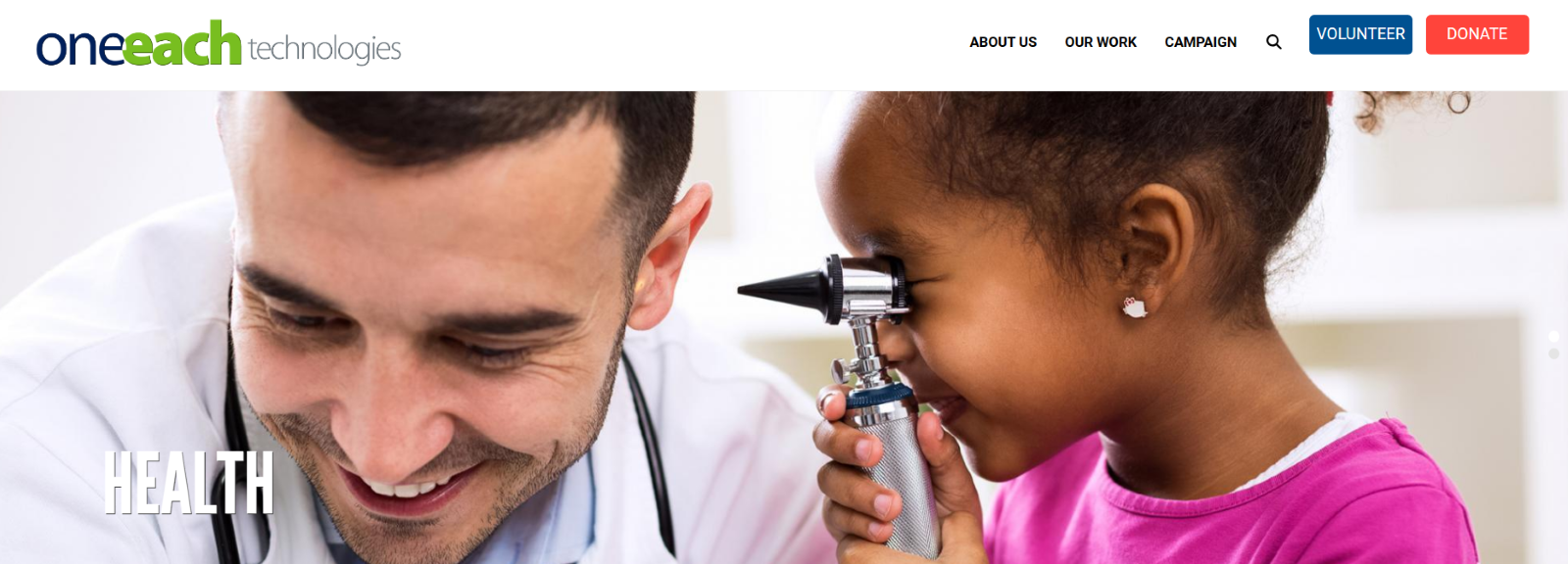 A doctor looking through a child's eyes

Description automatically generated